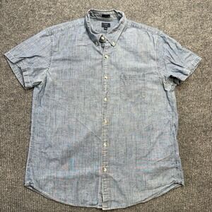 J Crew Shirt Mens XL Slim Fit Blue Chambray Button Down Lightweight Preppy